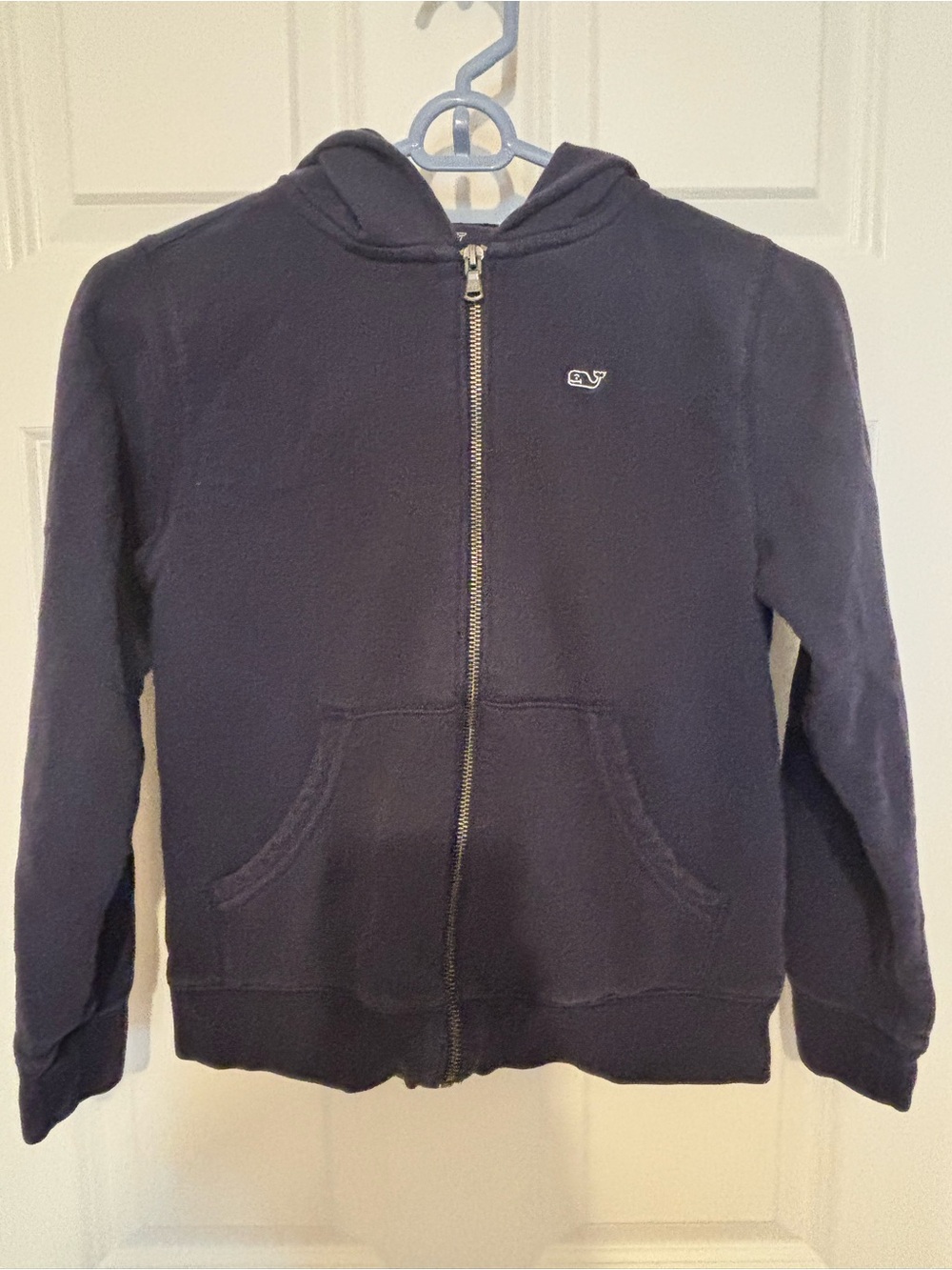 Vineyard Vines Kids Navy Full-Zip Hoodie with Whale Logo